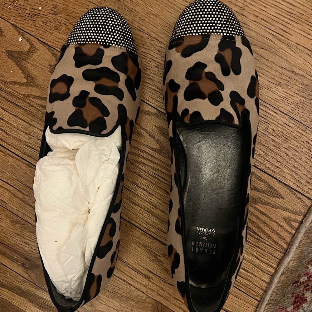 Stuart Weitzman x Bergdorf Goodman leopard loafer